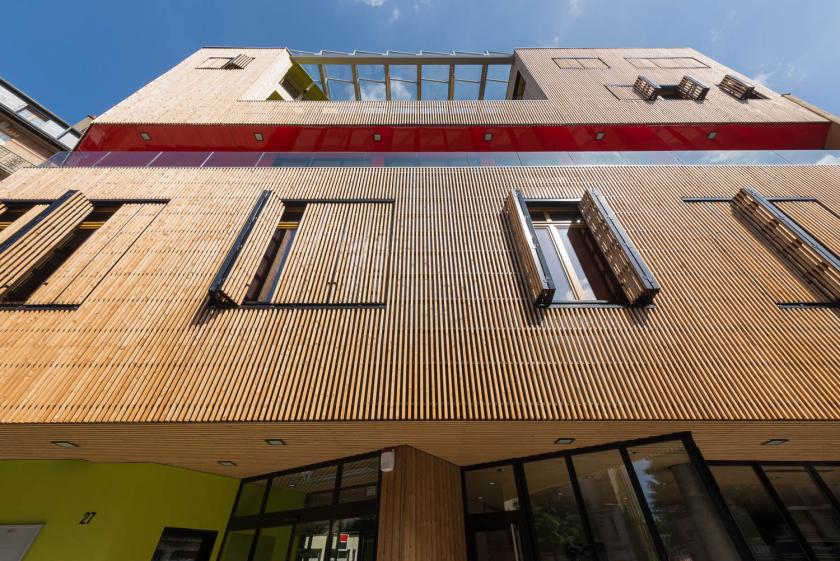 Détail façade bois © ecliptique / Laurent Thion