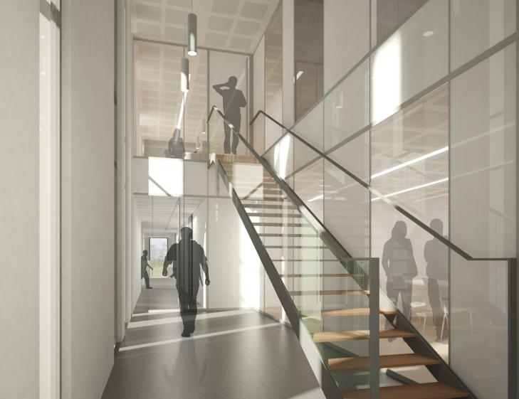 Vue sur les bureaux de la direction