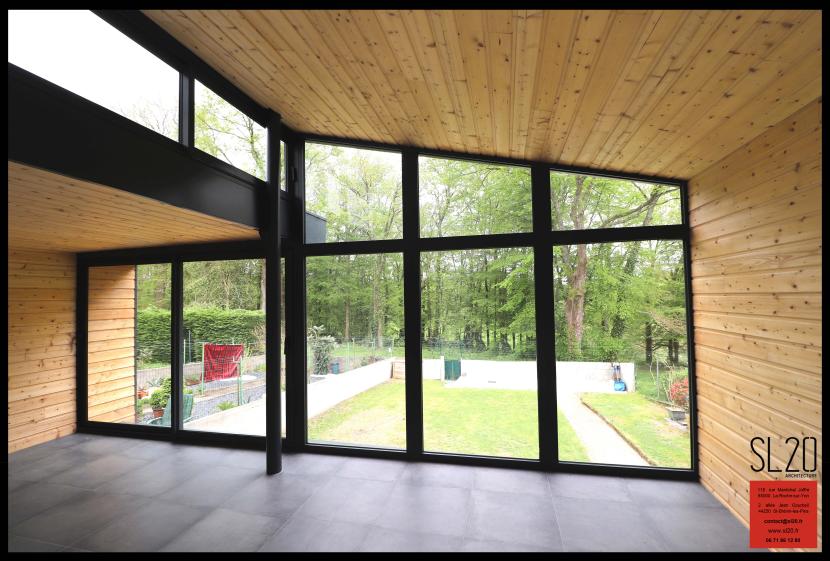 SL20 - Extension verre bois - La Roche sur Yon intérieur