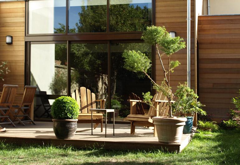 Façade jardin - bardage Red Cedar