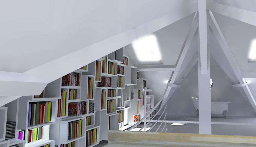 Vue sur la bibliothèque 