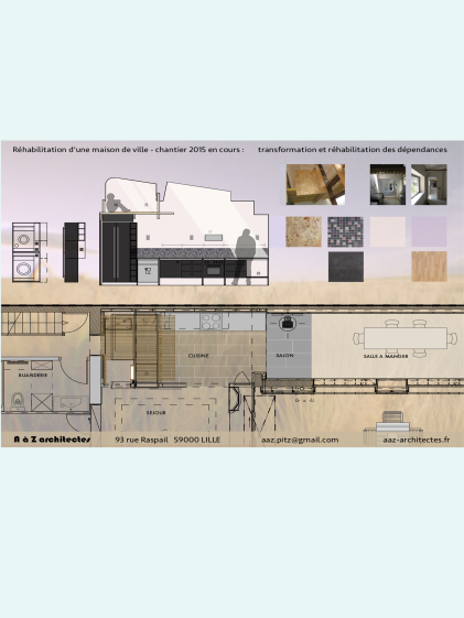 AàZ architectes LIL 00 coupe-plan cuisine
