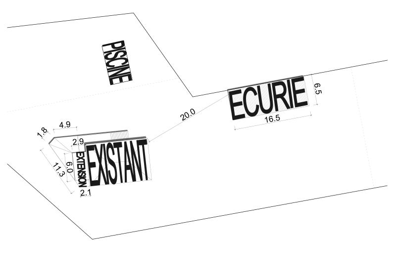 plan masse extension et écuries