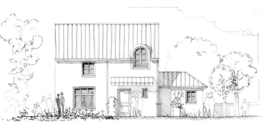 l'entrée de la première maison