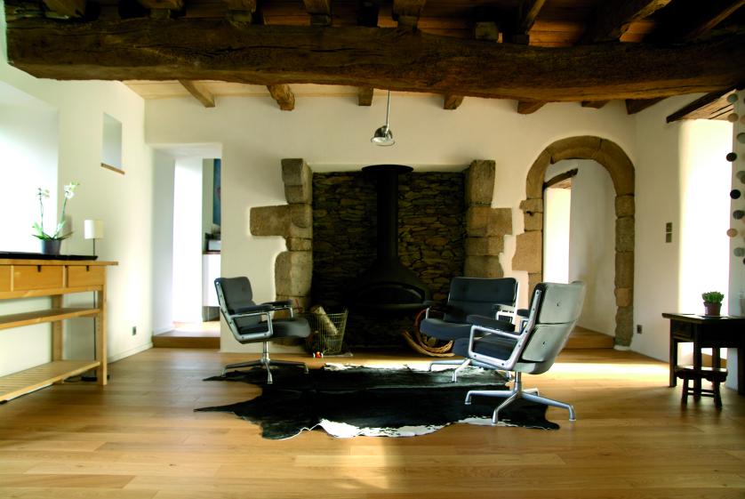 Salon à la cheminée - B.HOUSSAIS Architecture