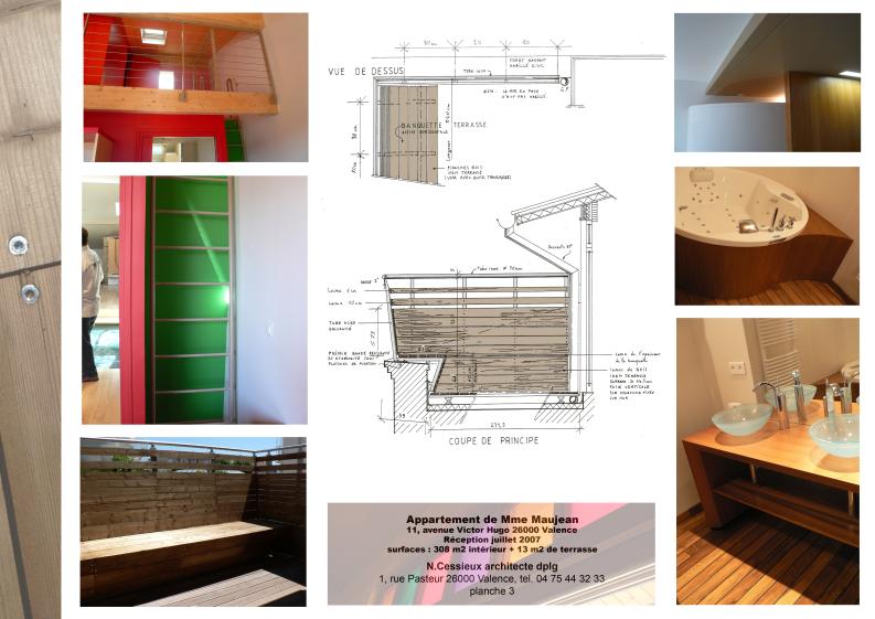 la chambre d'enfant avec sa mezzanine, la terrasse et une salle de bain 