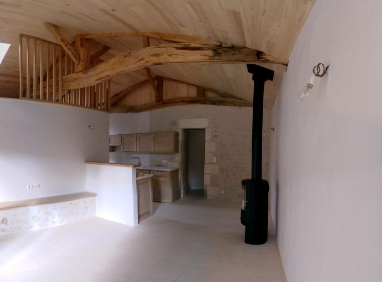 ARCHI D'ICI - réhabilitation d'une maison de gardien - le séjour