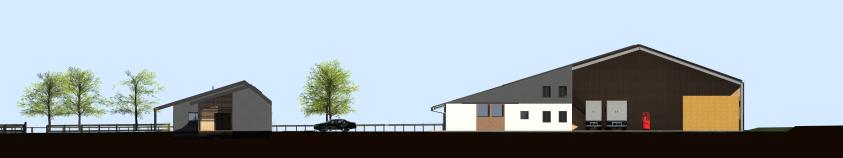ARCHI D'ICI - Elevage équin avec habitation  - Façade est