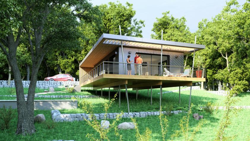 Maison dans les arbres en Ardèche