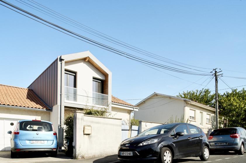 Surélévation-Extension Maison, Ossature bois, Bardage zinc BC 33, Pessac 33 - No
