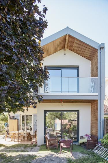 Surélévation-Extension Maison, Ossature bois, Bardage zinc BC 33, Pessac 33 - No
