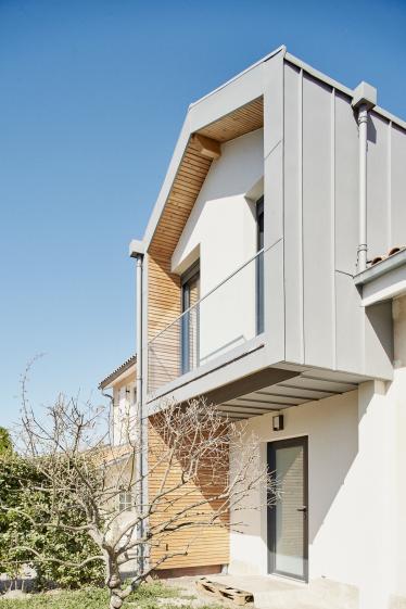 Surélévation-Extension Maison, Ossature bois, Bardage zinc BC 33, Pessac 33 - No