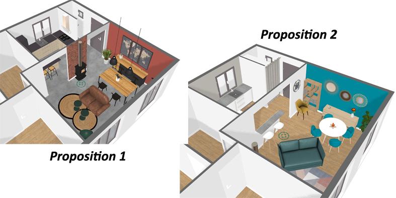 Projet réaménagement intérieur - 2 propositions -
