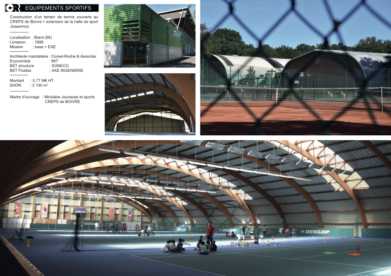 Tennis couverts et halle de sports Jossermoz au CREPS de Poitiers