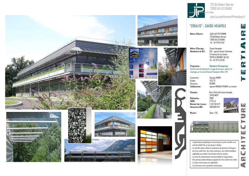 Pépinière d'entreprises "CREALYS" à Méry (73) - JLP architecte / Arnaud & Poingt