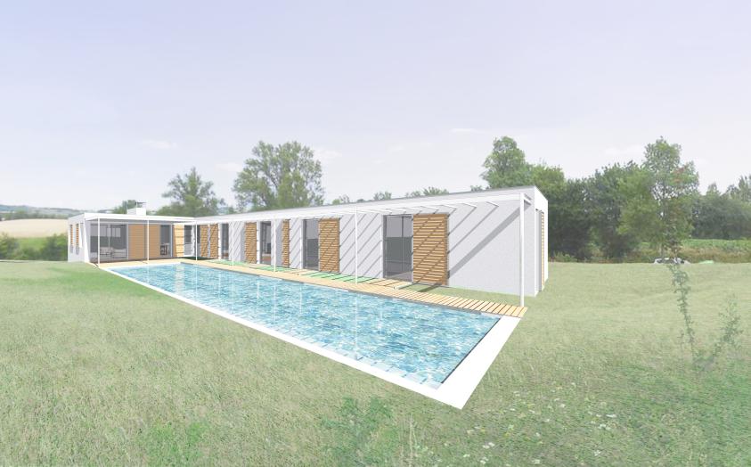 VUE SUR SEJOUR - CHAMBRES - PISCINE