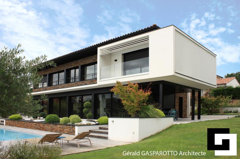 Villa individuelle contemporaine d'architecte toulouse gasparotto