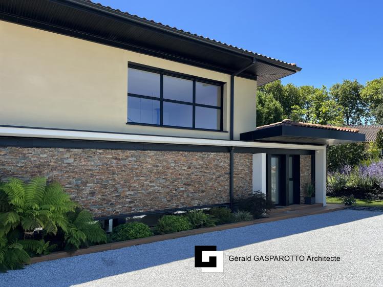 Villa contemporaine avec toitures tuiles
