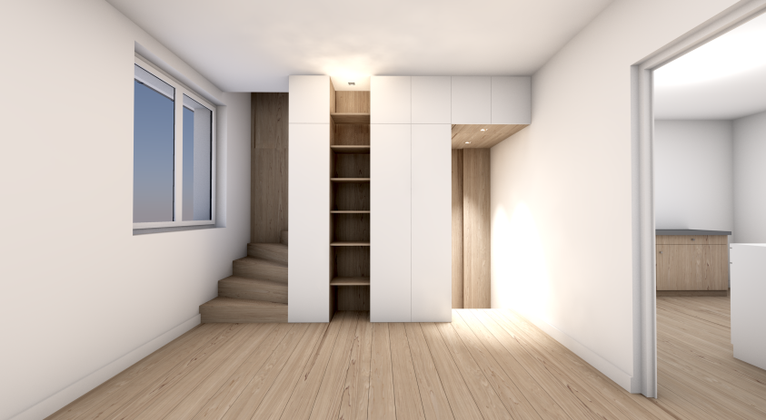 Création d'un escalier et de mobilier intégré