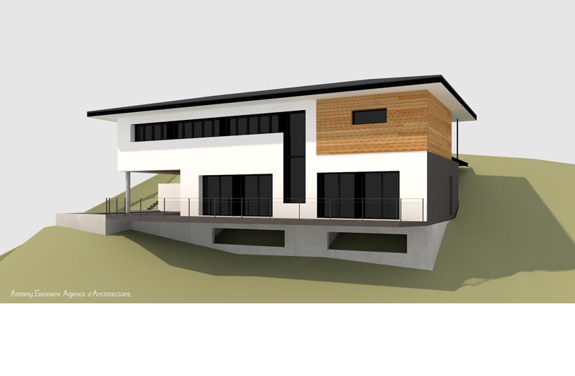 MAISON INDIVIDUELLE SUR UN TERRAIN EN PENTE FORTE