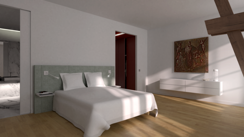 Vue de la chambre de la suite parentale
