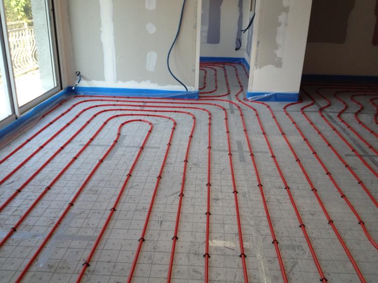 Extension de maison individuelle - Chauffage intégré dans le sol