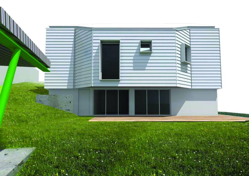 vue 3d sur la façade Est réhabilitée