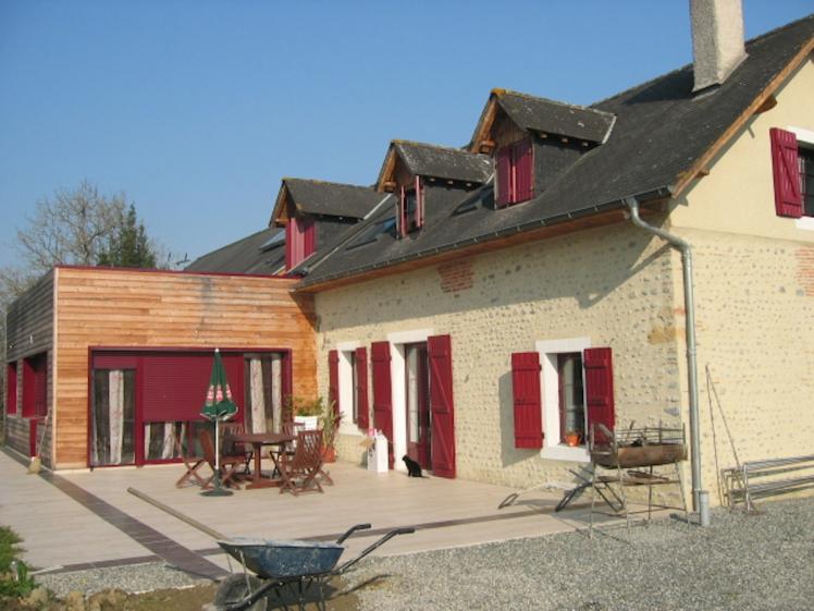 APRES : Façade côté jardin au Sud