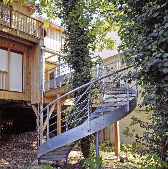 L'escalier autour de l'arbre