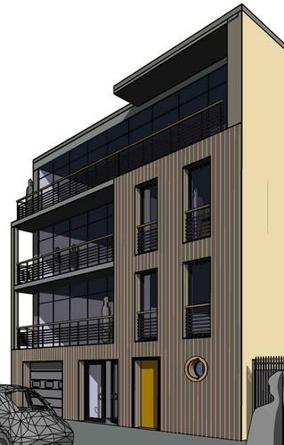 image de synthèse esquisse façade rue côté Est