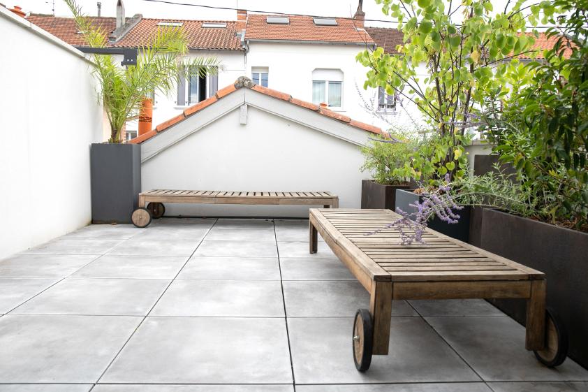la terrasse à l'étage