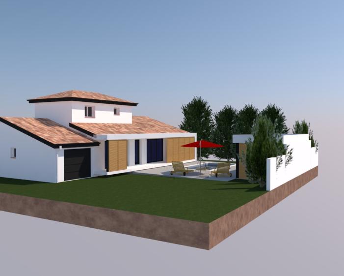 Rénovation, extension d'une maison et construction d'une cuisine d'été.
