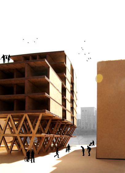 Les portiques des logements.