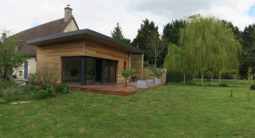 Construction d'une extension bois d'une maison d'habitation