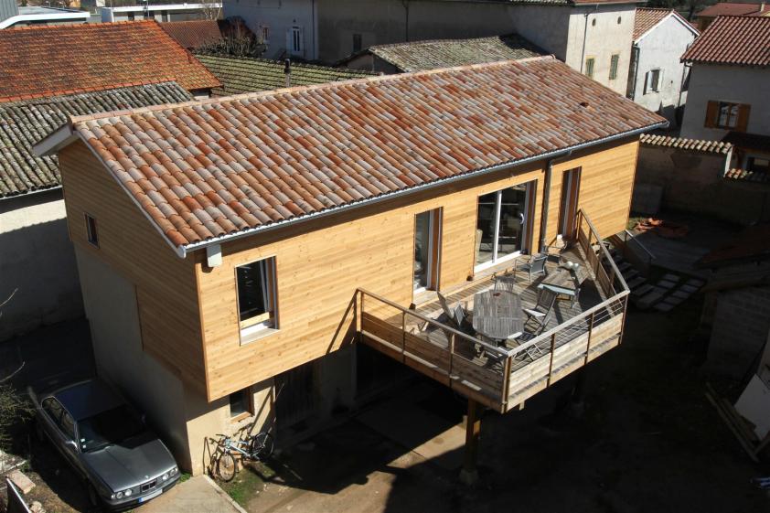 Vue aérienne côté terrasse