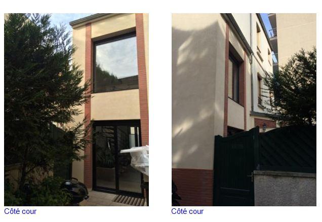 Extension  d'une maison de ville - vue sur cour 