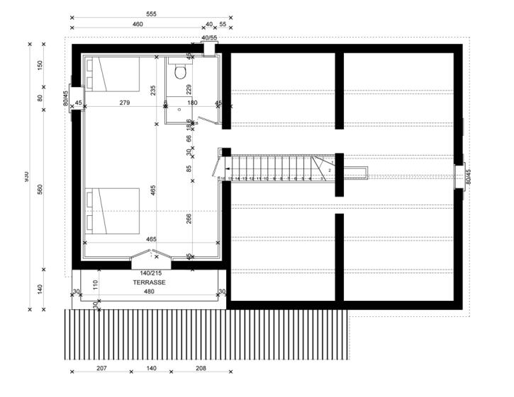 Maison M. Plan de l'existant