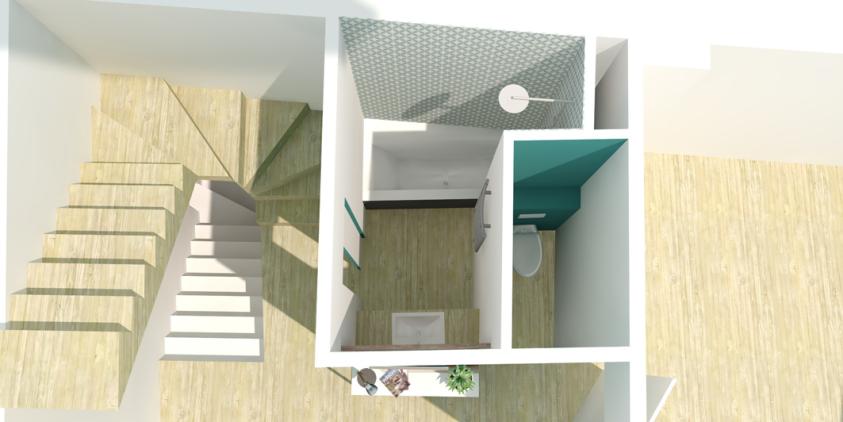 Création d 'un escalier et d'un espace sanitaire