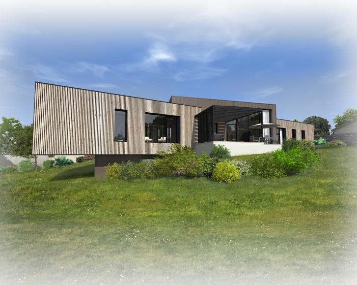 Construction d'une maison à Vertou. architecte Atelier 14 (CLISSON)