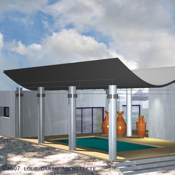 VUE SUR ENTREE ET PISCINE
