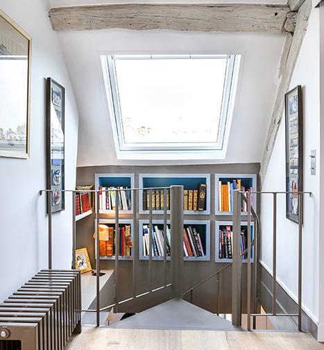 Arrivée de l'escalier sous les combles