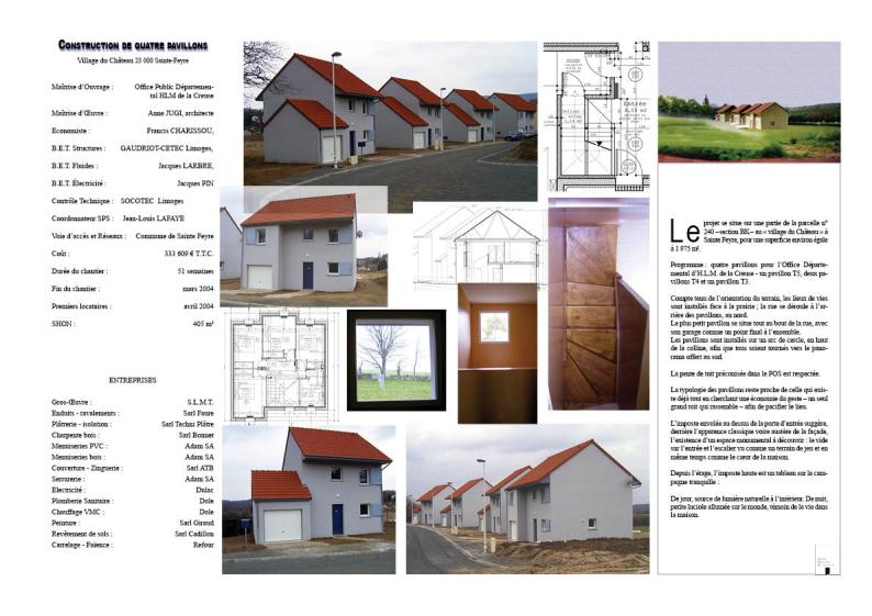 4 maisons bleues en haut de la colline...