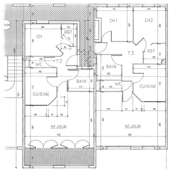 Plan type de logement T2 et T3