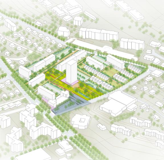 Un lieu de vie inter-quartiers © Rethink/Atelier Marion Talagrand