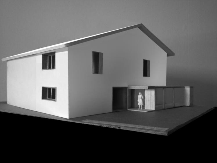 Maquette de la composition des façades et pergola