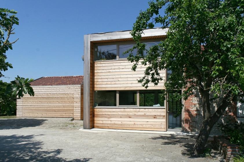 bardage red cedar en façade sud