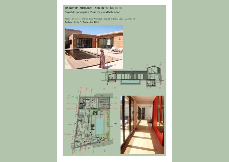 Architecte DPLG Paris - Maison d'habitation - Permis de Construire - Ile de Rez