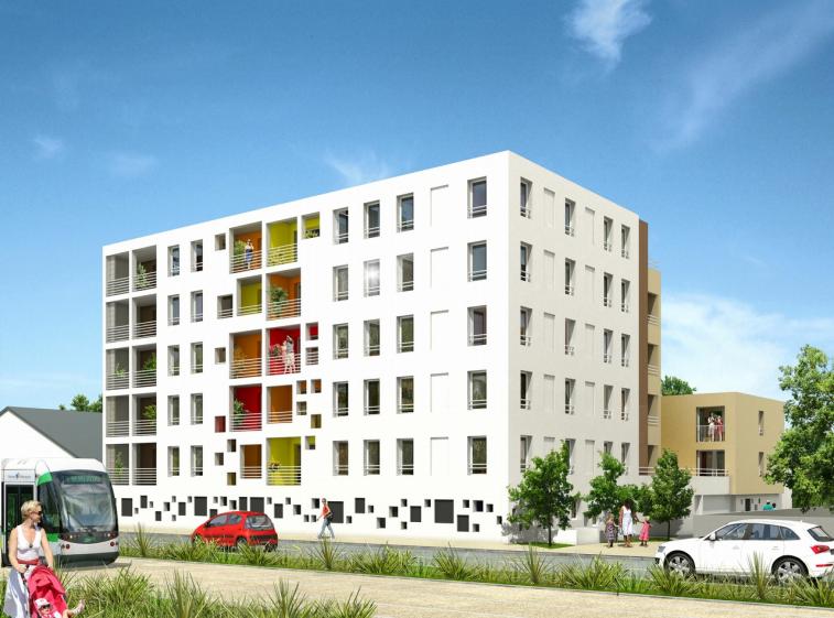 NANTES-CARRÉ OUEST-CÔTÉ BOULEVARD ROMANET-PERSPECTIVE