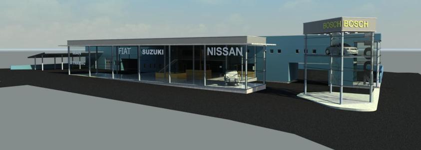 projet d'un garage et d'une surface d'expo-vente "Nissan" à Kawéni à Mayotte