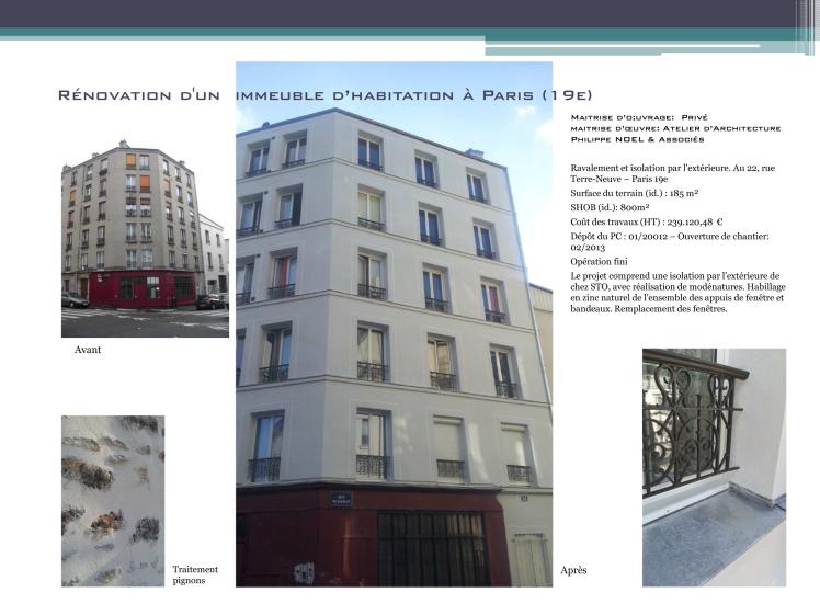 Rénovation d'un  immeuble d’habitation à Paris (19e)